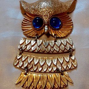 Chunky Gold Owl Pendant